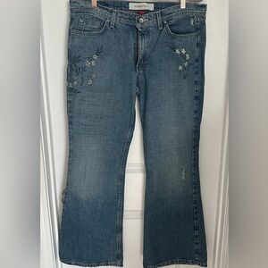 Mossimo Supply Co. Blue Floral Flare Jeans